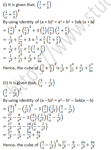 RD Sharma Solutions Class 9 Chapter 4 Algebraic Identities